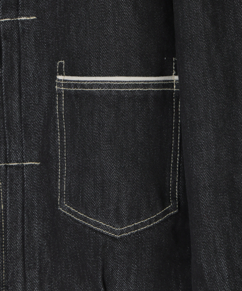 B.C STOCK(ベーセーストック)の「【BOYCOM/ボイコム】ペーパーデニムトラッカージャケット(デニムジャケット・メンズ・ブラック・MEDIUM/LARGE/X-LARGE)」の8枚目の写真