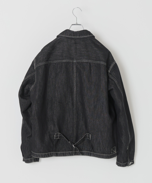 B.C STOCK(ベーセーストック)の「【BOYCOM/ボイコム】ペーパーデニムトラッカージャケット(デニムジャケット・メンズ・ブラック・MEDIUM/LARGE/X-LARGE)」の10枚目の写真