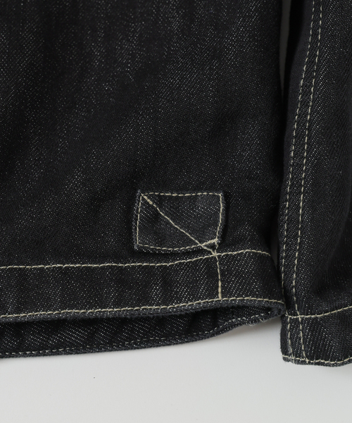 B.C STOCK(ベーセーストック)の「【BOYCOM/ボイコム】ペーパーデニムトラッカージャケット(デニムジャケット・メンズ・ブラック・MEDIUM/LARGE/X-LARGE)」の12枚目の写真