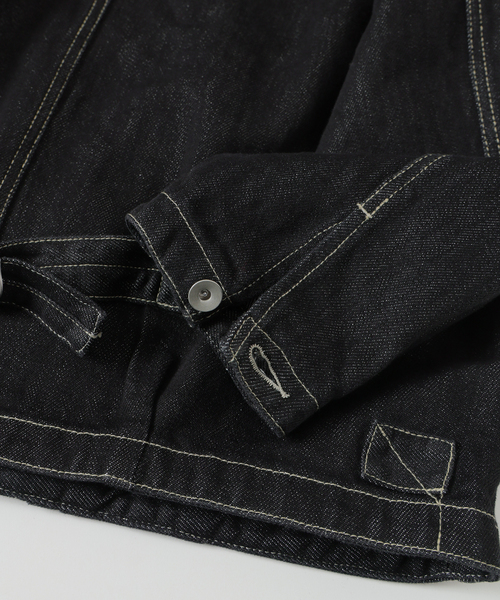 B.C STOCK(ベーセーストック)の「【BOYCOM/ボイコム】ペーパーデニムトラッカージャケット(デニムジャケット・メンズ・ブラック・MEDIUM/LARGE/X-LARGE)」の13枚目の写真
