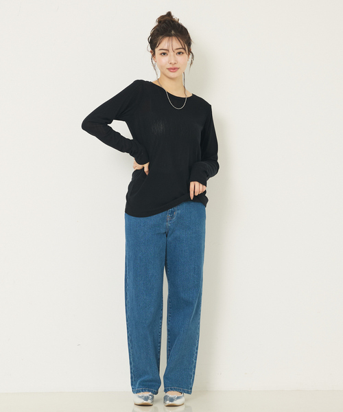 abahouse mavie（アバハウスマヴィ）の「ソフトチュールロンT（Tシャツ/カットソー・レディース・ブラック/チャコールグレー/クリーム/ホワイト・フリー）」の19枚目の写真