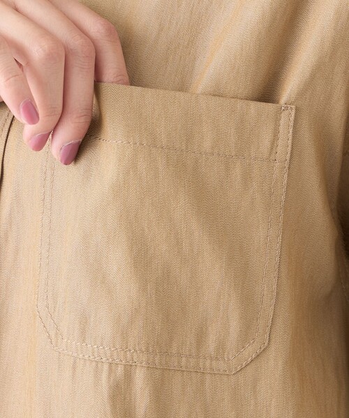 TRANS WORK（トランスワーク）の「【L】【ウォッシャブル】割繊シャンブレーブラウス（シャツ/ブラウス・レディース・ネイビー/ベージュ系その他5・44/46）」の8枚目の写真