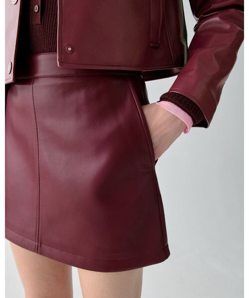 kate spade new york(ケイトスペード ニューヨーク)の「フォー ナッパ ミニ スカート(スカート・レディース・レッド・4/2/0)」の1枚目の写真