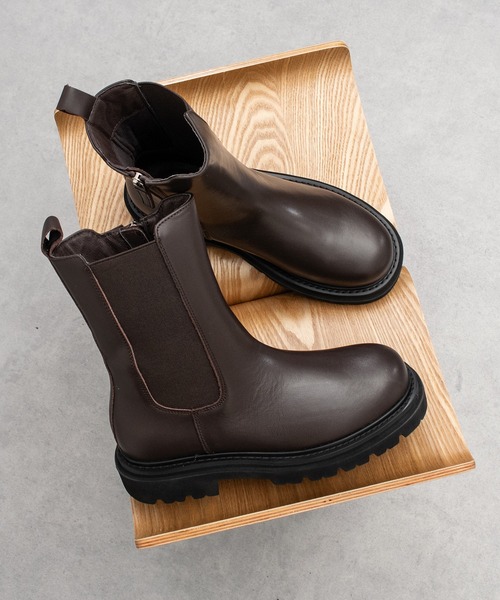 PARADIS COULEUR（パラディクルール）の「【PARADIS COULEUR】防滑ソール撥水サイドゴアショートブーツ(353040)（ブーツ・レディース・ブラック/ダークブラウン・24.5/24/23.5/23/22.5）」の2枚目の写真
