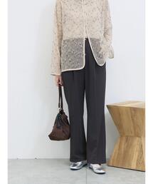 Samansa Mos2 blue | カットジョーゼットセミフレアパンツ(その他パンツ)