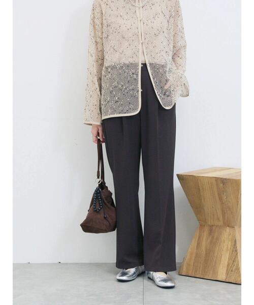 Samansa Mos2 blue(サマンサモスモスブルー)の「カットジョーゼットセミフレアパンツ(その他パンツ・レディース・カーキ/ブラック/ブラウン・F)」の2枚目の写真