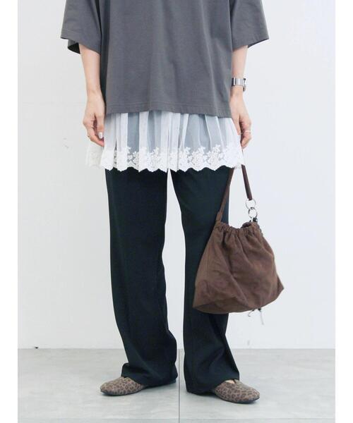 Samansa Mos2 blue(サマンサモスモスブルー)の「カットジョーゼットセミフレアパンツ(その他パンツ・レディース・カーキ/ブラック/ブラウン・F)」の19枚目の写真