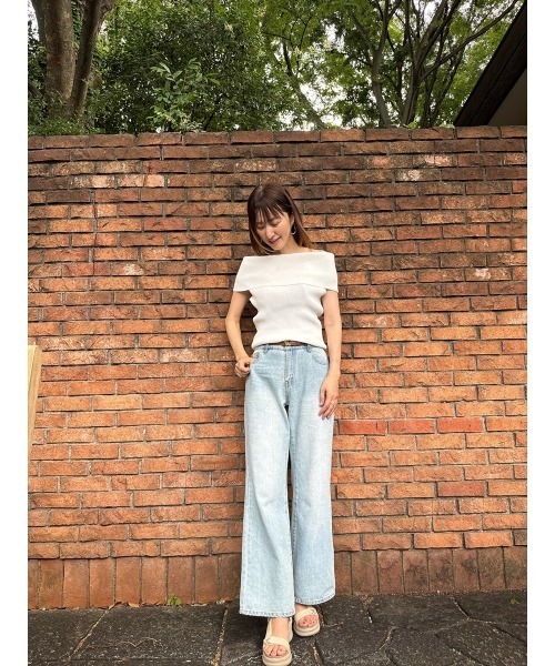 Day and Grade(デイアンドグレイド)の「【前田ゆかセレクト】オフショルリブトップス(ニット/セーター・レディース・ホワイト・FREE)」の11枚目の写真