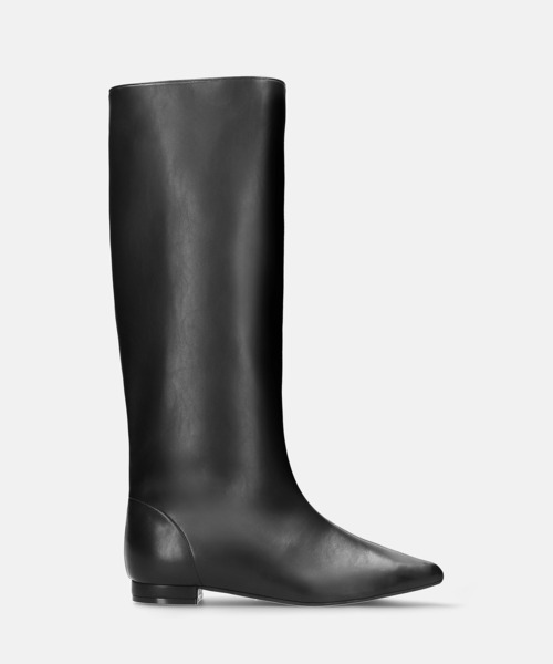 セール】ワイドシャフト フラット ロングブーツ（ブーツ）｜MAMIAN