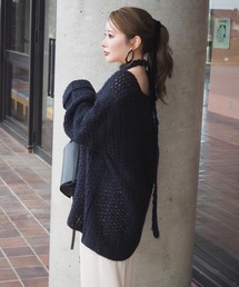 knitting pattern shawl cardigan /編み柄ショールニットカーディガン