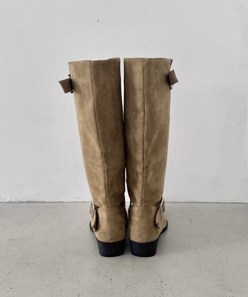 CLEA（クレア）の「フェイクスエードウエスタンロングブーツ（ブーツ・レディース・ベージュ/ブラック・24.5cm/23.5cm）」の22枚目の写真