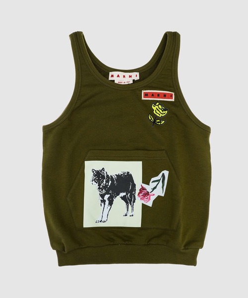 MARNI（マルニ）の「ORGANIC COTTON / スウェットバッグ（ハンドバッグ・メンズ・オリーブ・ONE SIZE）」の4枚目の写真