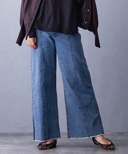 NICOLE white(ニコルホワイト)の「カットオフデニムパンツ(デニムパンツ・レディース・インディゴブルー/ブルー・FREE)」の1枚目の写真