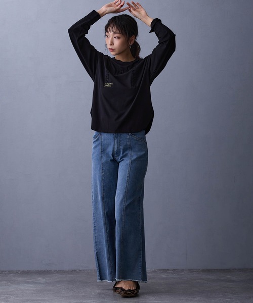 NICOLE white(ニコルホワイト)の「カットオフデニムパンツ(デニムパンツ・レディース・インディゴブルー/ブルー・FREE)」の5枚目の写真