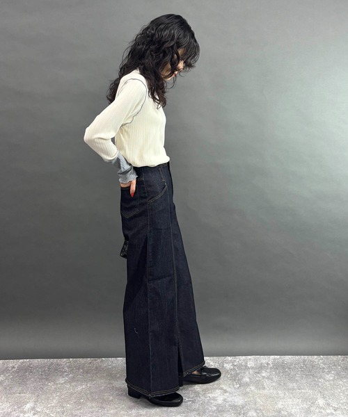 NICOLE white(ニコルホワイト)の「カットオフデニムパンツ(デニムパンツ・レディース・インディゴブルー/ブルー・FREE)」の15枚目の写真