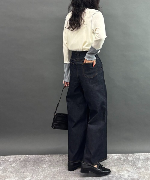 NICOLE white(ニコルホワイト)の「カットオフデニムパンツ(デニムパンツ・レディース・インディゴブルー/ブルー・FREE)」の19枚目の写真