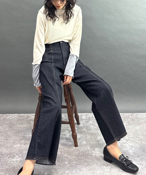 NICOLE white(ニコルホワイト)の「カットオフデニムパンツ(デニムパンツ・レディース・インディゴブルー/ブルー・FREE)」の21枚目の写真