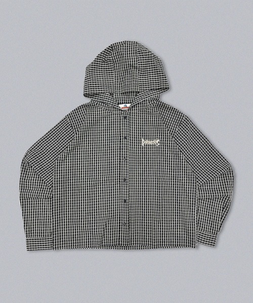 centimeter(センチメーター)の「Tribal logo check hooded shirt(シャツ/ブラウス・メンズ・グレー/カーキ/ネイビー・LARGE/MEDIUM)」の1枚目の写真