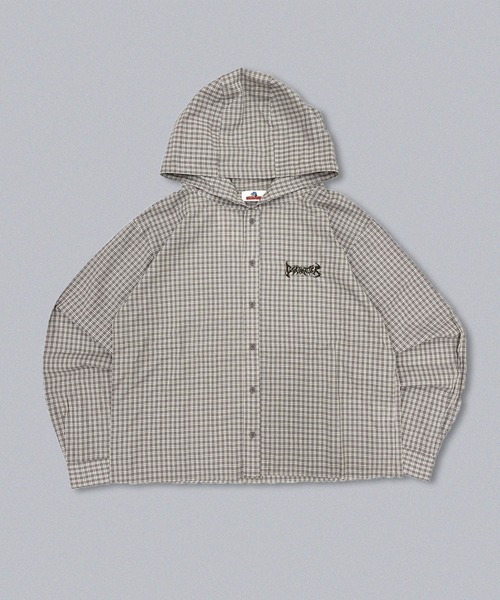 centimeter(センチメーター)の「Tribal logo check hooded shirt(シャツ/ブラウス・メンズ・グレー/カーキ/ネイビー・LARGE/MEDIUM)」の2枚目の写真