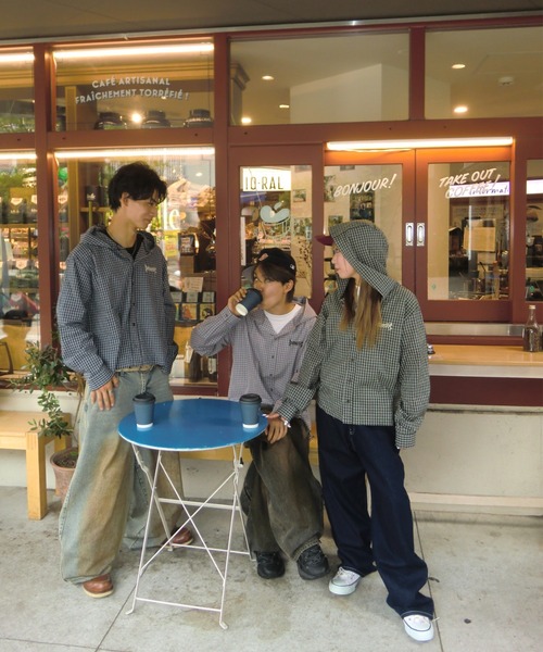 centimeter(センチメーター)の「Tribal logo check hooded shirt(シャツ/ブラウス・メンズ・グレー/カーキ/ネイビー・LARGE/MEDIUM)」の7枚目の写真