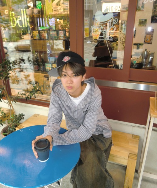 centimeter(センチメーター)の「Tribal logo check hooded shirt(シャツ/ブラウス・メンズ・グレー/カーキ/ネイビー・LARGE/MEDIUM)」の8枚目の写真