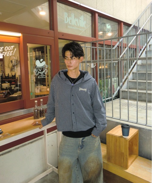 centimeter(センチメーター)の「Tribal logo check hooded shirt(シャツ/ブラウス・メンズ・グレー/カーキ/ネイビー・LARGE/MEDIUM)」の10枚目の写真