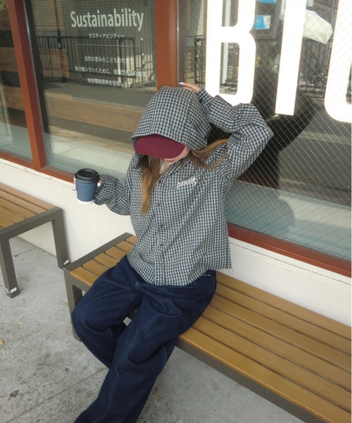 centimeter(センチメーター)の「Tribal logo check hooded shirt(シャツ/ブラウス・メンズ・グレー/カーキ/ネイビー・LARGE/MEDIUM)」の12枚目の写真
