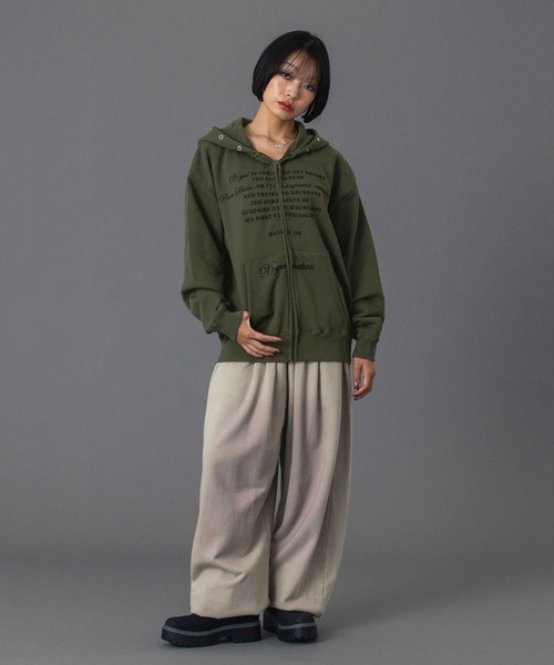 EYELET EMBROIDERY ZIP UP SWEAT HOODIE（パーカー）｜X-girl