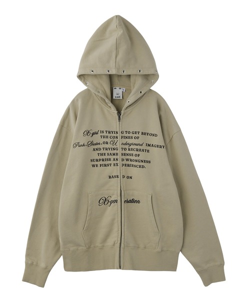 kyne Embroidered Hoodie L パーカー EYELET EMBROIDERY ZIP UP SWEAT HOODIE（パーカー）｜X-girl