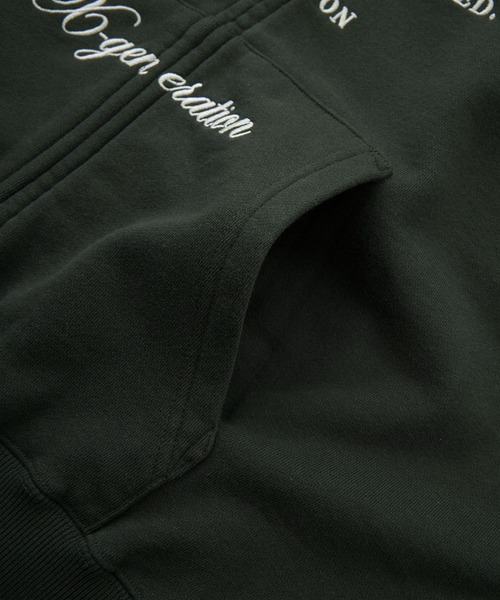 X-girl（エックスガール）の「EYELET EMBROIDERY ZIP UP SWEAT HOODIE（パーカー・レディース・オリーブ/チャコール/ベージュ・S/M）」の16枚目の写真