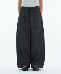 WISH FOR EVER(EBbVtH[Go[)ASSORT LACEUP WIDE CURVE  PANTS / A\[g[XAbvChJ[upc(fjpc)