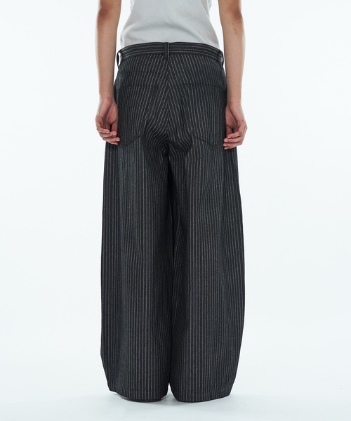 WISH FOR EVER（ウィッシュフォーエバー）の「ASSORT LACEUP WIDE CURVE  PANTS / アソートレースアップワイドカーブパンツ（デニムパンツ・メンズ・インディゴブルー/ブラック・MEDIUM/LARGE/SMALL）」の5枚目の写真