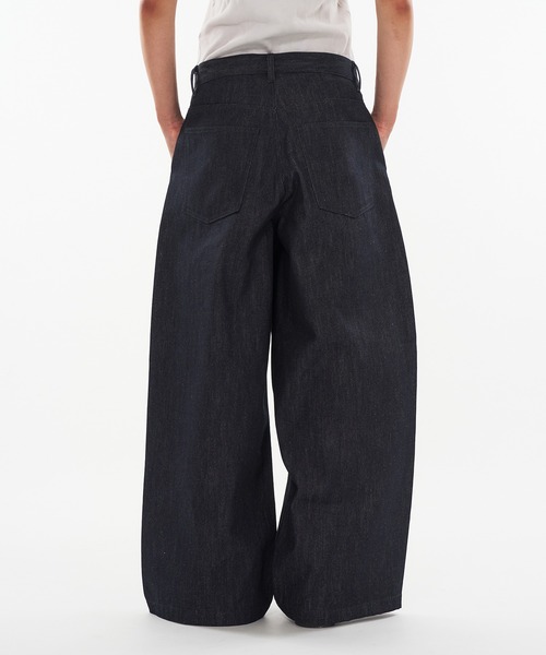 WISH FOR EVER（ウィッシュフォーエバー）の「ASSORT LACEUP WIDE CURVE  PANTS / アソートレースアップワイドカーブパンツ（デニムパンツ・メンズ・インディゴブルー/ブラック・MEDIUM/LARGE/SMALL）」の18枚目の写真