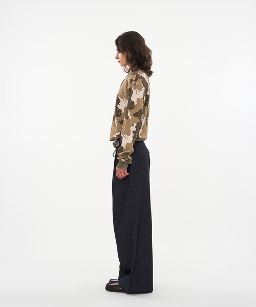 WISH FOR EVER（ウィッシュフォーエバー）の「ASSORT LACEUP WIDE CURVE  PANTS / アソートレースアップワイドカーブパンツ（デニムパンツ・メンズ・インディゴブルー/ブラック・MEDIUM/LARGE/SMALL）」の16枚目の写真