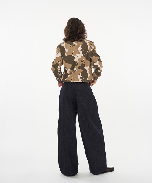 WISH FOR EVER（ウィッシュフォーエバー）の「ASSORT LACEUP WIDE CURVE  PANTS / アソートレースアップワイドカーブパンツ（デニムパンツ・メンズ・インディゴブルー/ブラック・MEDIUM/LARGE/SMALL）」の17枚目の写真