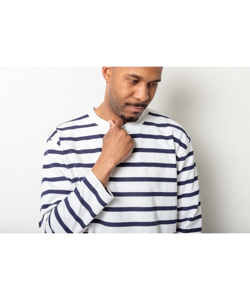 LiSS（リス）の「【Ls】【LiSS】ヘビーウェイトボーダーロンT（Tシャツ/カットソー・メンズ・ホワイト系その他/グレー系その他・2/1）」の4枚目の写真
