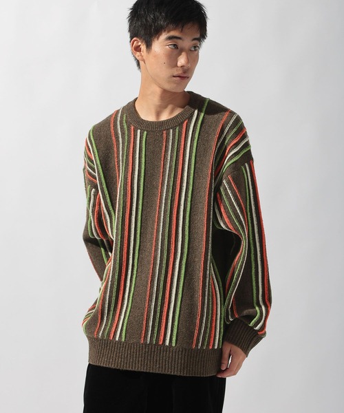 モールストライプニットプルオーバー（ニット/セーター）｜niko and