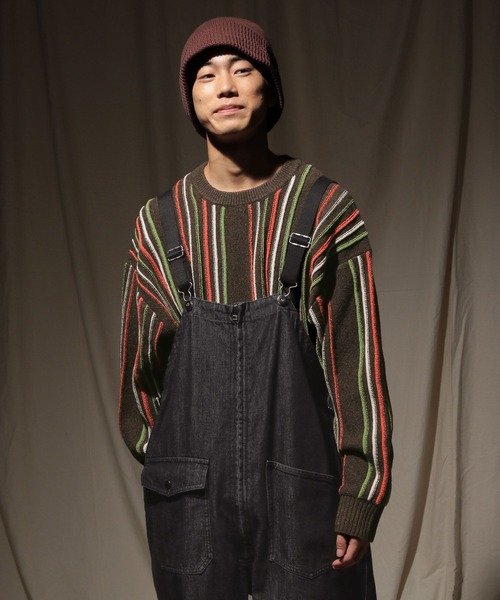 niko and...（ニコアンド）の「モールストライプニットプルオーバー（ニット/セーター・メンズ・ブラウン/ベージュ/チャコール・MEDIUM/LARGE）」の11枚目の写真