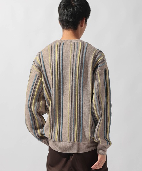 niko and...（ニコアンド）の「モールストライプニットプルオーバー（ニット/セーター・メンズ・ブラウン/ベージュ/チャコール・MEDIUM/LARGE）」の22枚目の写真