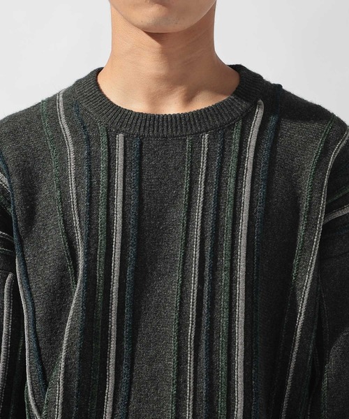 モールストライプニットプルオーバー（ニット/セーター）｜niko and