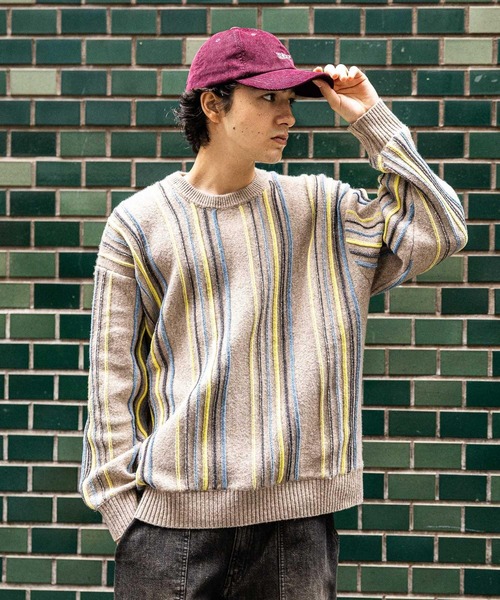 モールストライプニットプルオーバー（ニット/セーター）｜niko and