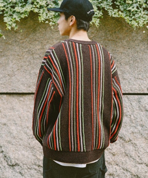 モールストライプニットプルオーバー（ニット/セーター）｜niko and