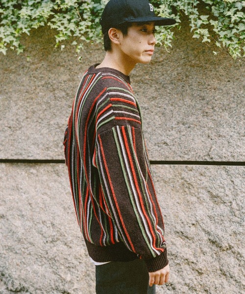 セール】モールストライプニットプルオーバー（ニット/セーター