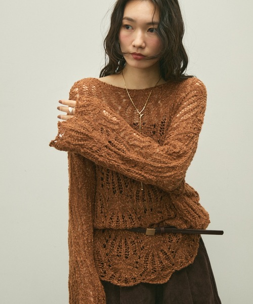 Lace knit rough sweater / レースニットラフセーター（ニット