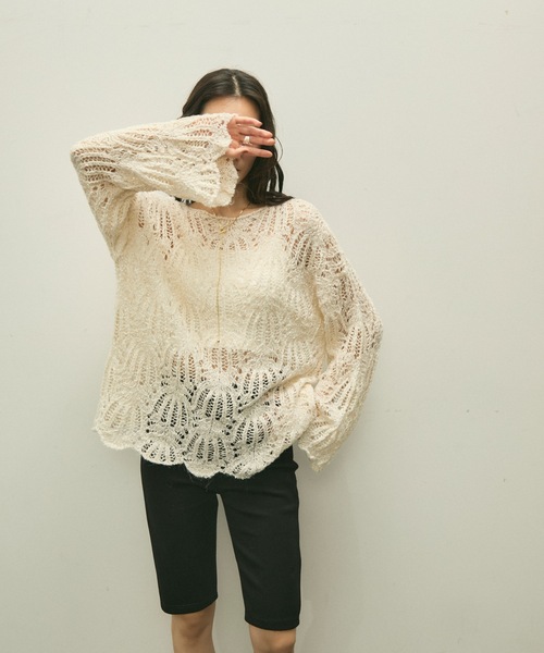 Lace knit rough sweater / レースニットラフセーター（ニット