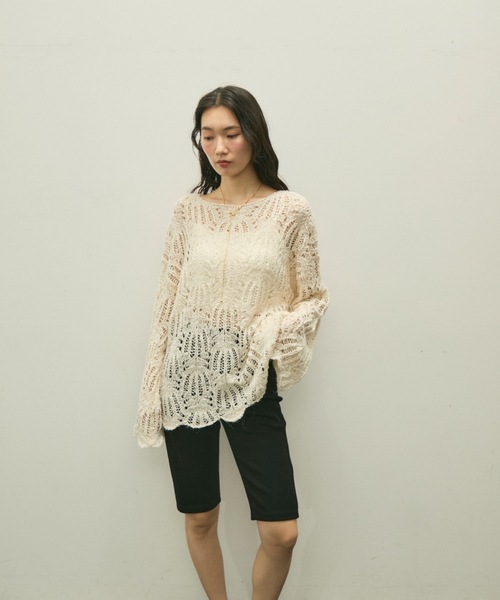 Lace knit rough sweater / レースニットラフセーター（ニット