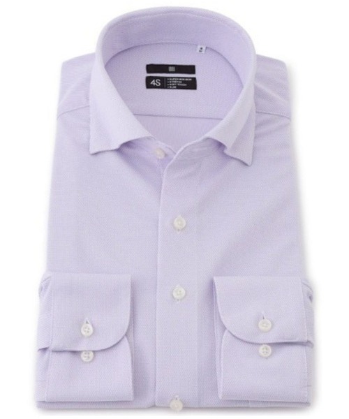 mmsan＊ページ BLACK LINE】ホリゾンタルワイドカラースナップダウンワイシャツ/「4S