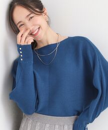 DRESKIP | 【選べる10色/体型カバー】お袖ボタン リブドルマンニット(ニット/セーター)