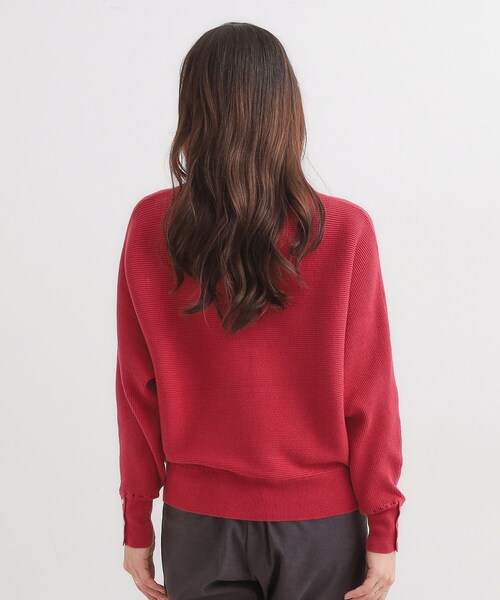 DRESKIP（ドレスキップ）の「【洗濯機可/体型カバー】お袖ボタン リブドルマンニット（ニット/セーター・レディース・ブラック/ネイビー系5/グレー/ブルー/イエロー/ベージュ/ボルドー/ダークブラウン系7/スモーキーグリーン系8/パープル系1・00）」の12枚目の写真