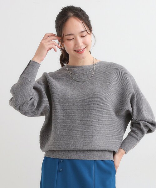 DRESKIP（ドレスキップ）の「【洗濯機可/体型カバー】お袖ボタン リブドルマンニット（ニット/セーター・レディース・ブラック/ネイビー系5/グレー/ブルー/イエロー/ベージュ/ボルドー/ダークブラウン系7/スモーキーグリーン系8/パープル系1・00）」の15枚目の写真